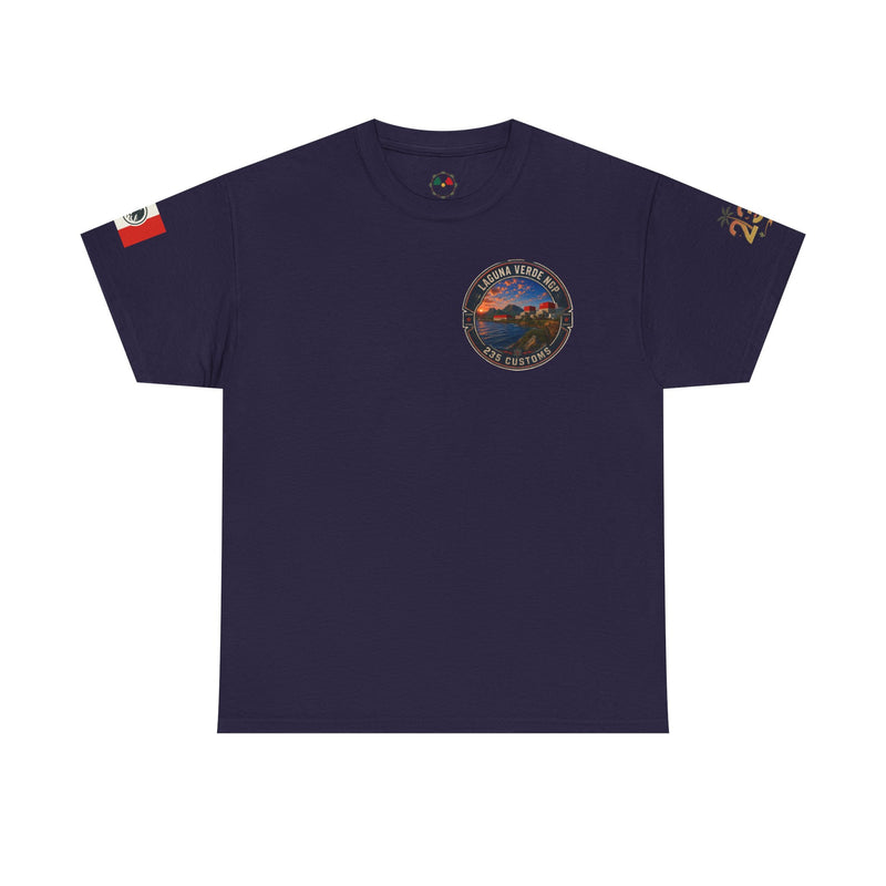 Laguna Verde coastal sunset tee | Laguna Verde NGP 235 Customs